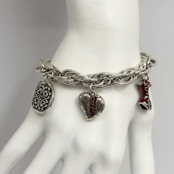 Brighton Heart of Hope Charm Bracelet Courage Love Hope Dream 7 1/2" - 8 1/2" - Picture 2 of 12